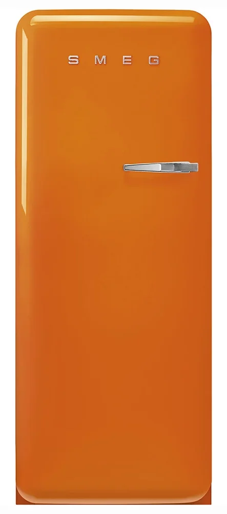 SMEG FAB28LOR6 Отдельностоящий однодверный холодильник, стиль 50-х годов, 60 см, оранжевый, петли сл