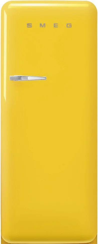 SMEG FAB28RYW6 Отдельностоящий однодверный холодильник, стиль 50-х годов, 60 см, желтый, петли справ